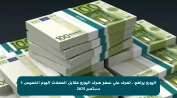 اليورو يرتفع.. تعرف على سعر صرف اليورو مقابل العملات اليوم الخميس 4 سبتمبر 2025